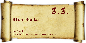 Blun Berta névjegykártya